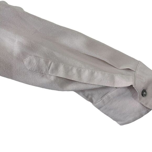 Leo & Sage Large Silk Blouse Tunic Button Front Long Sleeve Top Womens - Picture 12 of 14